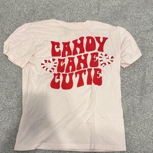 Candy Cane Cutie Pink Graphic Tee - Women’s